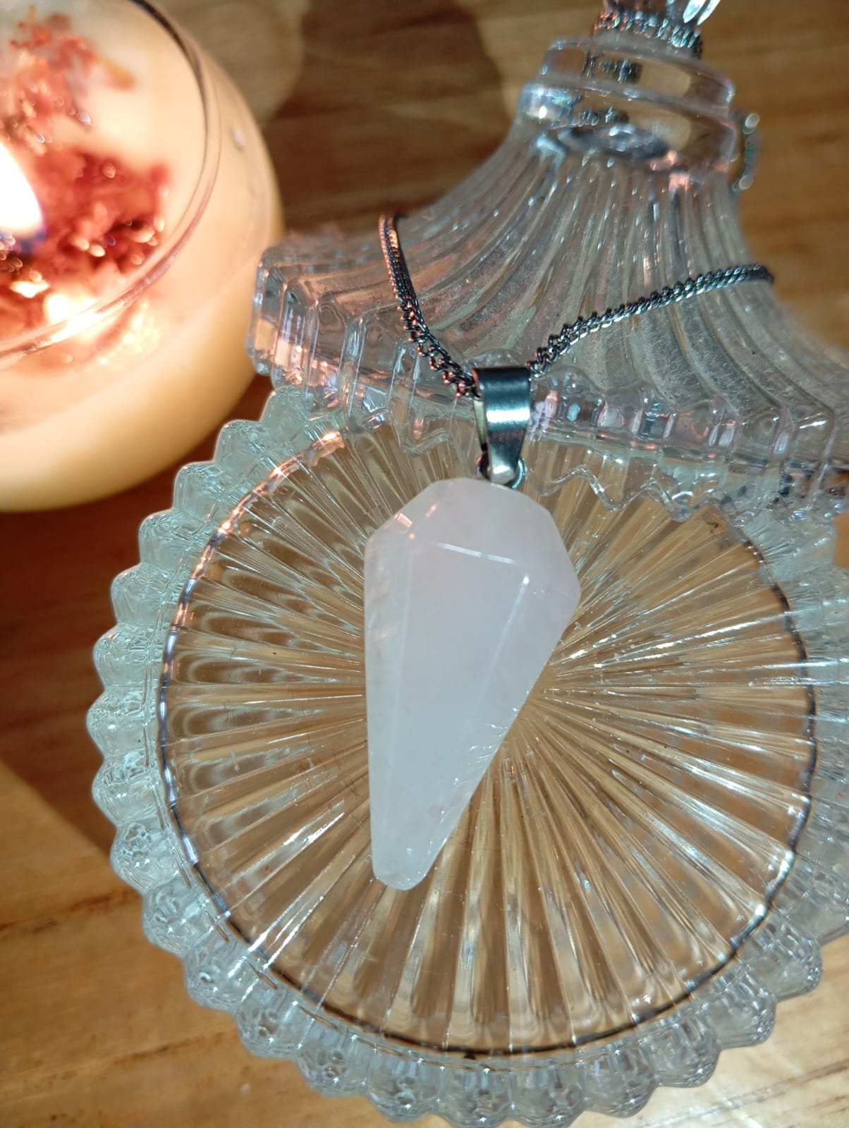 Péndulo de Cuarzo Rosa